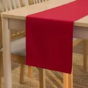 Encasa Homes Table Runner for 8 Seater Dining - Deep Red - Large 13"x119", 100% Cotton Plain Dyed Solid Colours Decorative Cloth for Party, Banquet, Restaurant & Outdoors - Machine Washable