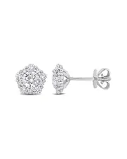Diamond Select Cuts 14K 0.97 ct. tw. Diamond Halo Studs
