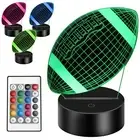Football Night Light for Kids, 3D Illusion Lamp with Remote Control with 16 C...