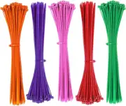 Colorful Cable Zip Ties, 100 Packs Self Locking Wire Ties, Perfect for Home