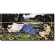 John Waterhouse Mythology Tile Mural PT09399. 48 x 24 (18) 8x8 tiles