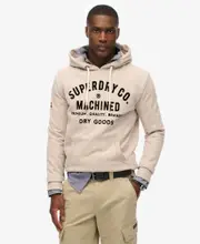 Workwear Flock Graphic Hoodie | Lavin Beige Marle