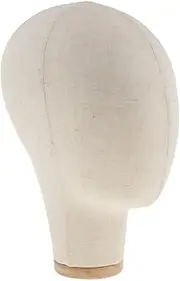 21'' Size Canvas Block Wig Manequin Head for Wig Making, Styling, Hat Cap Display with Mount Hole, Beige, 21inch