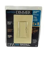 NOS Lutron Dimmer DVW-603PH-IV Incandescent 3-Way Glows Softly In Dark Ivory