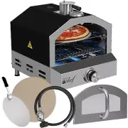Deco Chef Portable Pizza Oven & Grill Propane CSA Reg Peel Stone Rack Black