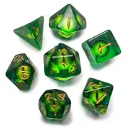 Green Demon Eyeball Dice Cat Eye Frost D&D Dungeons Dragons DnD RPG Polyhedral