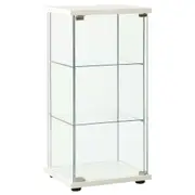 Storage Cabinet Tempered Glass White vidaXL