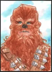CHEWBACCA Sketch card STAR WARS art by Artist Turtle Original Art