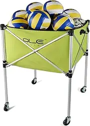 OLE ANDIGO Ball Cart,Volleyball Ball Cart with Wheels 26 Balls Portable Ball Cart,Ball Storage,Collapsible Sports Ball Equipment Cart for Volleyball, Rugby,Soccer【 Indoor Outdoor】