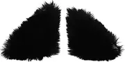 X AUTOHAUX Motorcycle Helmet Accessories Decoration Side Cat Ears for Motorcycle Bicycle Skiing Helmets Black Plush Stickers 1 Set