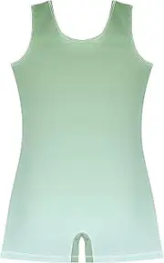 [GAIGEO] Gymnastics Leotards for Girls Toddler Dinosaur Green Light Cyan Gradient Biketards Custom Leotards with Shorts 2t
