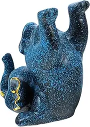 BIUDECO Retro Ornaments Bedside Eyeglass Holder Glasses Holder for Desk Eyeglasses Holder Stand Elephant Eyeglasses Holder Party Eye Glasses Holder Elephant Funny Resin Blue