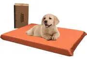 XL Gel Memory Foam Pet Bed Pillow Waterproof Washable Cover for Large Dog - Rust
