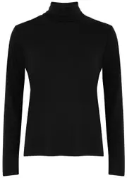 Eileen Fisher Roll-neck Silk-jersey top - Black - L (UK 18-20 / XL) L (UK 18-20 / XL)