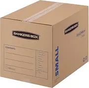 Bankers Box 15 Pack Small Basic Moving Boxes, Pre-Printed for Labeling