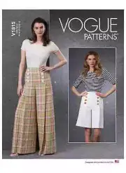 Vogue Sewing Pattern V1815 1815 Misses Pants Shorts Sewing Pattern Size 16-24
