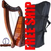 24" 12 STRINGS HARP+ BAG Irish Celtic Style