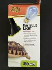 Zilla Reptile Terrarium Incandescent Heat Bulb, Day Blue, 100 Watts