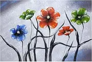 SKORDO Abstract Flower Painting Living Room Decoration Spray Painting Frameless Canvas Painting,Hand-painted No Frame,80 * 120cm