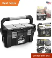 18-Inch Tool Storage Box - Removable Tray - Stainless Steel Lock - Rugged