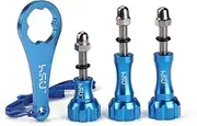 HSU 3pcs Aluminum Thumbscrew Set + Wrench for Gopro Session Hero 5 4 3+ 3 2 1 (Blue)