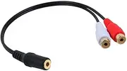 axGear 3.5mm Female to RCA Female Audio Converter Cable F/F Aux to AV Audio