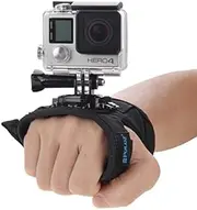 PULUZ 360 Degree Rotating Glove Style Wrist Strap Band Mount Hand Palm Belt Lanyard Holder with Screw for GoPro HERO5/4 Session 5/4/3+ /3/2 /1, Xiaomi Yi Action Sport Outdoor Camera