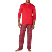 FAMILY PAJAMAS Men's 2-Piece Mix It Brinkley Plaid Pajama Set sz S Small Red