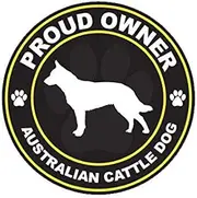 ION Graphics Proud Owner Australian Cattle Dog Sticker Decal Vinyl Dog Canine pet 5" Bumper Locker Laptop Window - Sticks to Any Surface