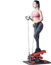 Mini-Stepper Swing Stepper Home Stepper in-situ Foot Climber Waist Fitness Twister Step Machine with Resistance Bands an