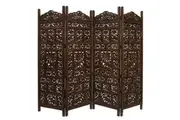 VI Elephant Solid Timber 4 Panel Space Dividing Screen