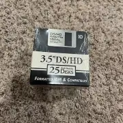 25 New Sealed Computer City 3.5" floppy disks, 1.44MB DS/HD IBM Formatted