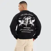 [Nena and Pasadena] Cattle Box Fit Sweater Jet Black