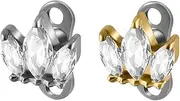 [Piercingpops] 2PCS 14G G23 Titanium Cubic Zirconia Dermal Anchor Set Hypoallergenic Butterfly Flowers Microdermal Tops & Base for Lip, Cheek, Chest Piercing body Jewelry