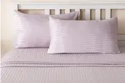 Durable & Ultra Soft Deep Fitted Bed Sheet Set 5 Size For Choice (Light Purple)
