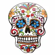 Floral Sugar Skull Wall Clock