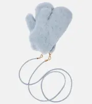[Max Mara] Max Mara Ombrato teddy mittens S/M blue
