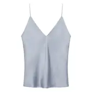 [Anine Bing] Anine Bing Ellen V-neck Silk Top S GREY