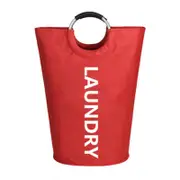 Laundry Basket Waterproof Oxford Fabric Laundry Bag With Handle Foldable Hamper Red