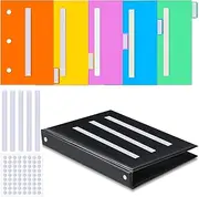 Ctosree 246 Pcs PECS Communication Book Small Tools for Visual Schedule Picture Cards Include 3 Ring PECS Binder Dividers 100 Adhesive Labels 5 Card Dividers for Kids ADHD (Multi Color)