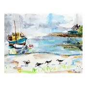 Betsy Drake Boats & Sandpipers Place Mat - Set of 4