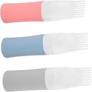 CALLARON 3Pcs Hair Dye Applicator Bottle Portable Root Comb Applicator for Hair Coloring Reusable Hair Oil Squeeze Bottles Each
