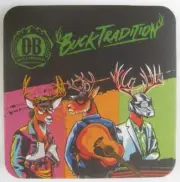 BUCK TRADITION Beer COASTER Mat w/ 3 DEER, Devils Backbone Brewing VIRGINIA 2022