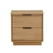 Kaitlyn 2 Drawer Bedside Table with Live Edge - Mountain Ash