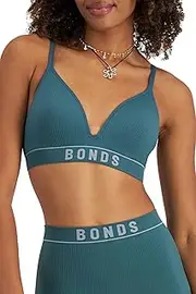 [Bonds] Women's Retro Rib Wirefree Tee Bra, Avant Garden, 14
