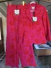 Kate Spade x Target Set Piece Pink Linen Bld Floral Pant Suit Blazer + Pants Xxs