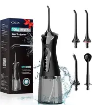 COSLUS Water Dental Flosser Pick for Teeth: 4 Modes Cordless Portable 300ML Larg