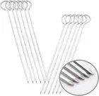 8 Inch Barbecue Skewers Square Metal BBQ Sticks, 12Pack Stainless Steel Skewer,K