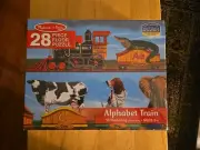 Melissa and Doug Animal Alphabet Train Floor Puzzle 10’ Long- 28 Pcs- Gift