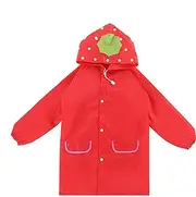 [Cicilin] Children's Unisex Animal Cartoon Animal Pattern Rain Coat Waterproof Raincoat Cute Funny Rain Gea Rainwear For Kids 3-8 Years Old, Red, One size